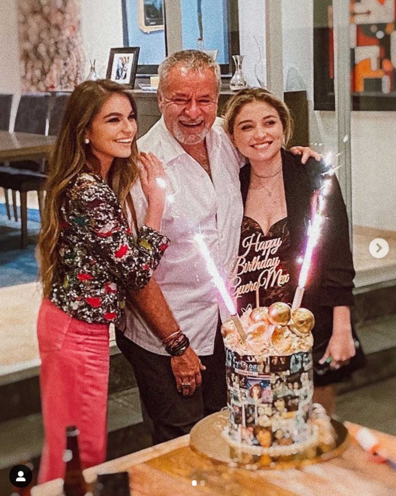"El Güero" Castro con sus hijas