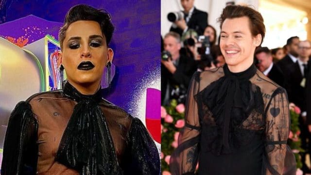 Kunno copia look Harry Styles Gucci