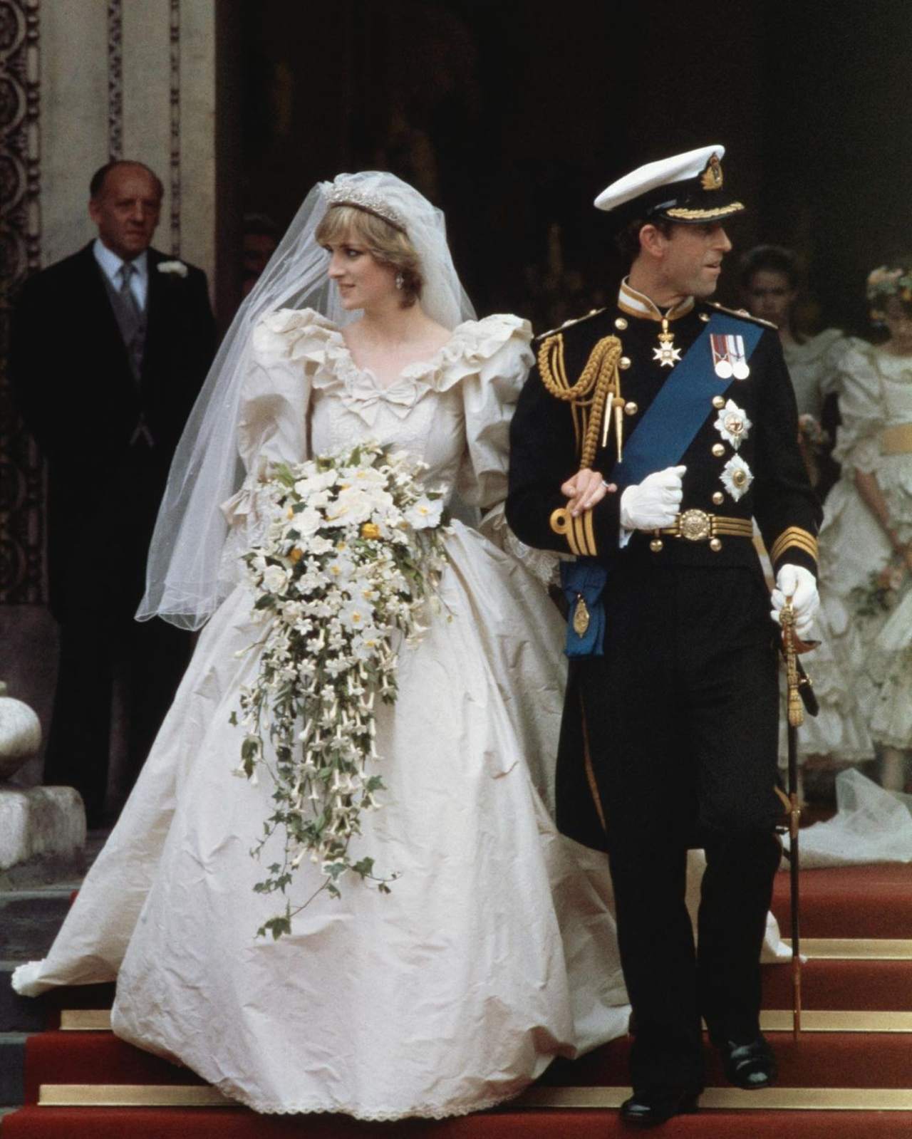 Lady Di en su boda con carlos