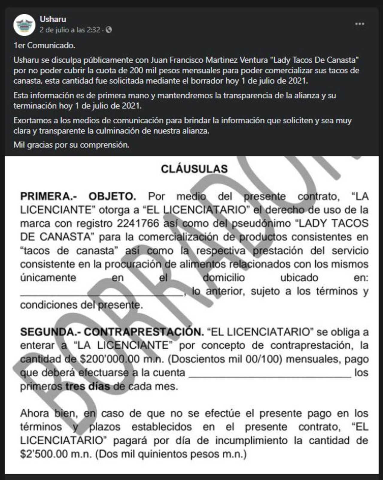 Lady Tacos de Canasta dejará de vender en restaurante porque quería 200 mil al mes, revelan
