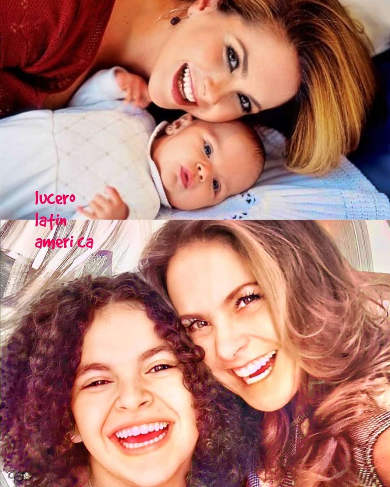 Lucero Mijares de bebe con su mama