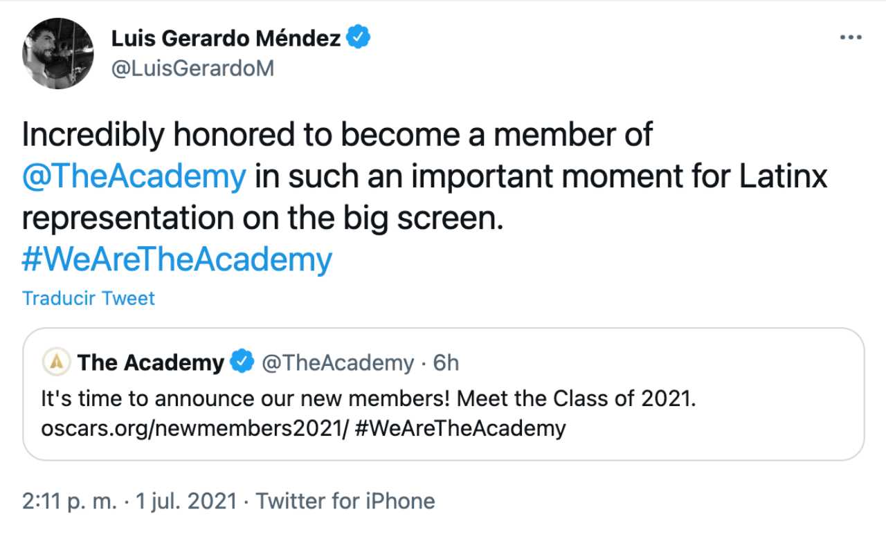 Luis Gerardo Méndez invitado a la Academia del oscar