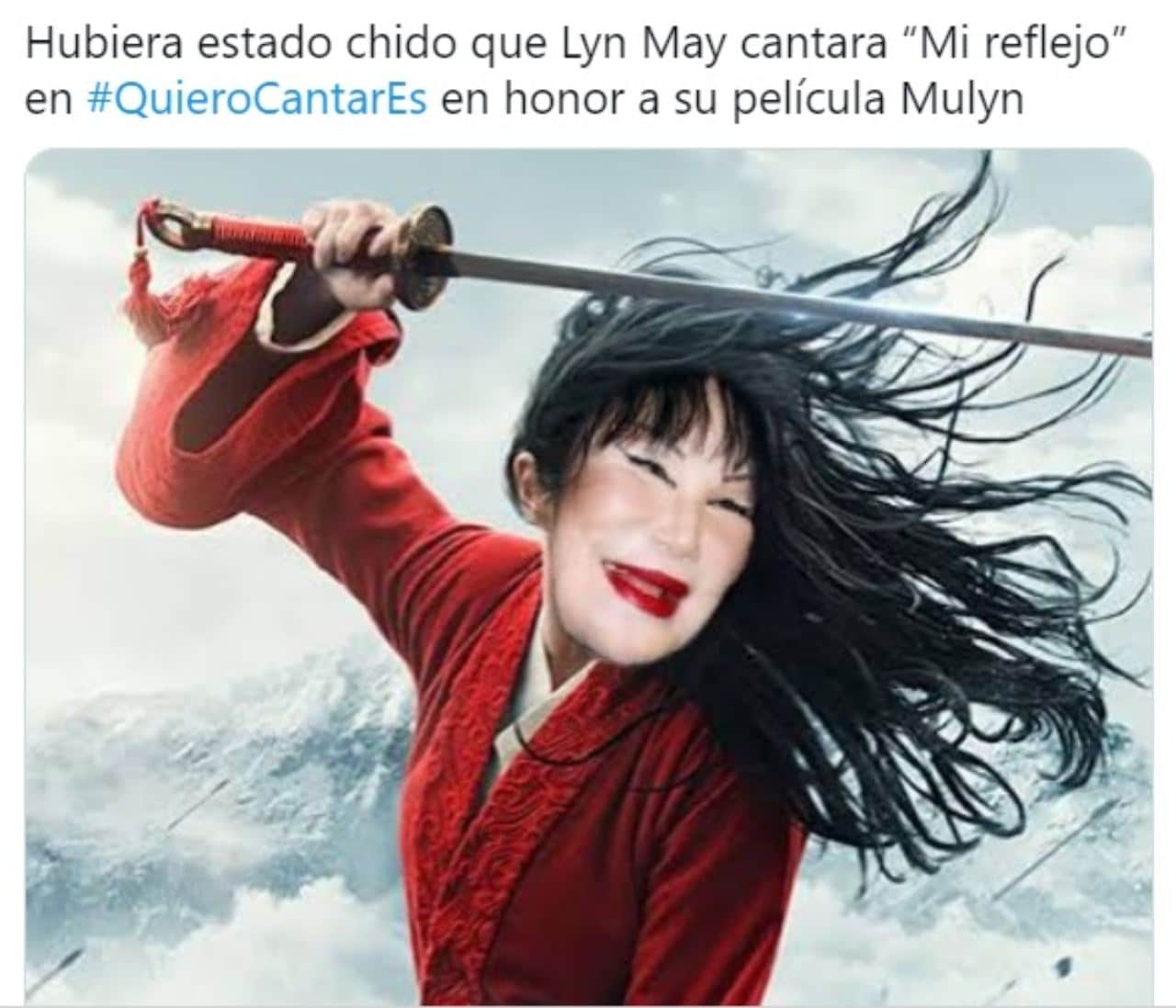 Meme de lyn may siendo mulan