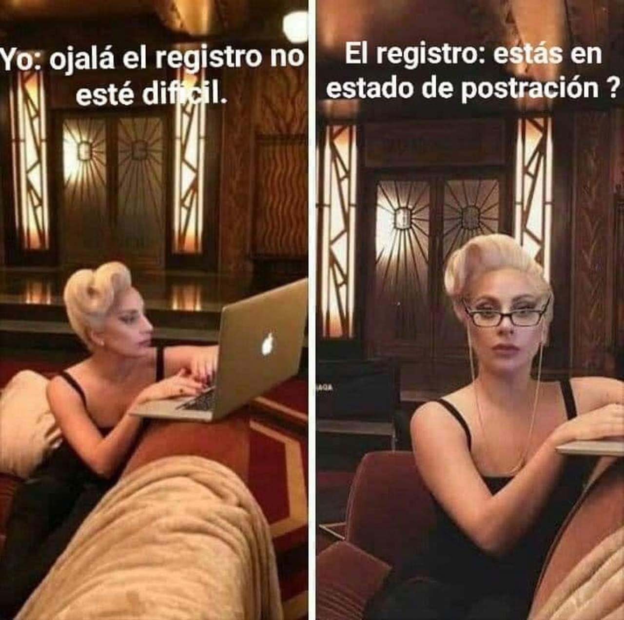 Meme Lady Gaga registro vacuna postracion