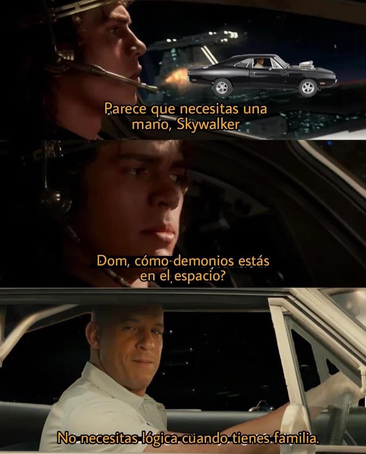 Meme de Toretto y Luke Skywalker