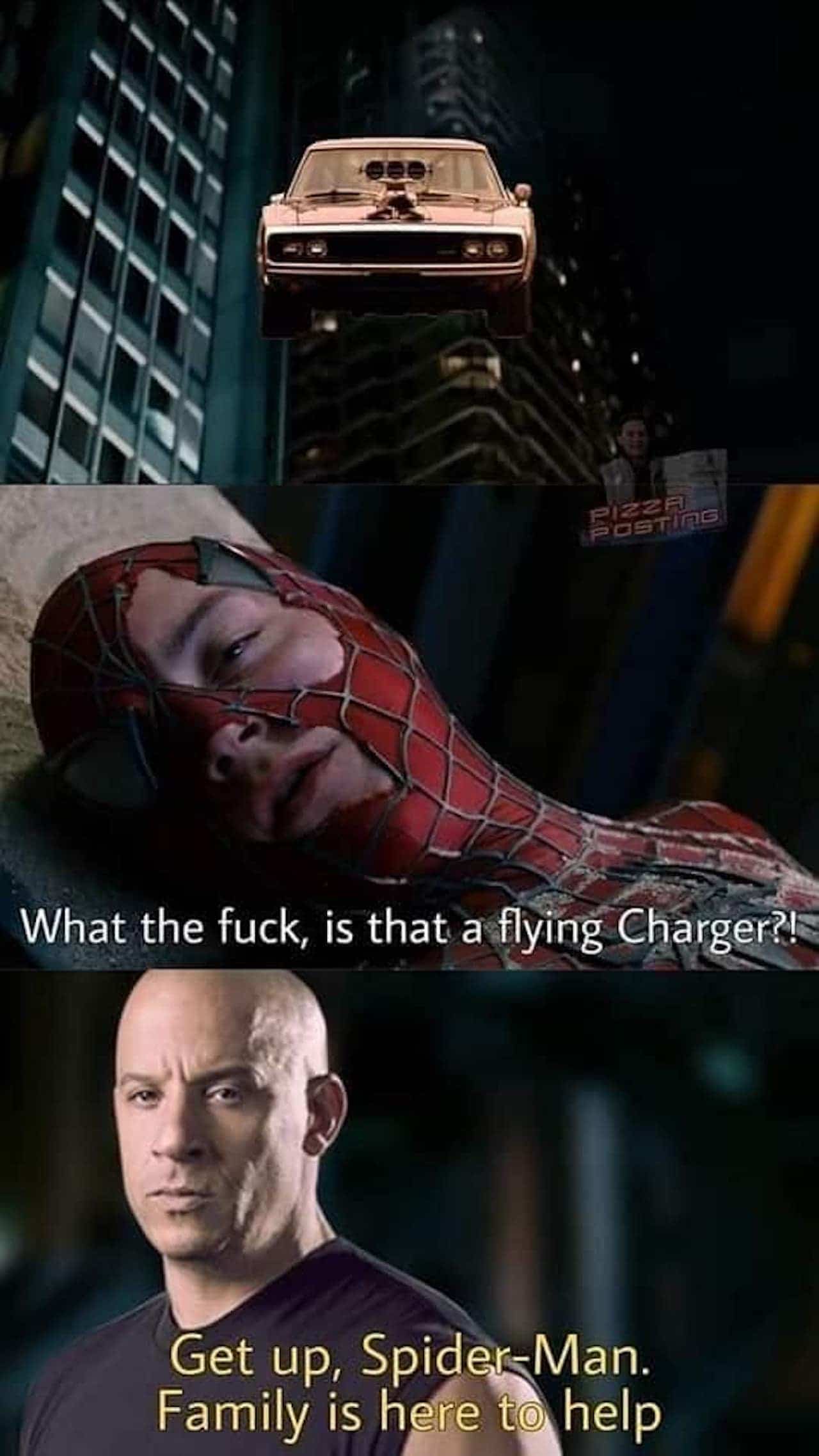 Meme de Toretto y Spider man