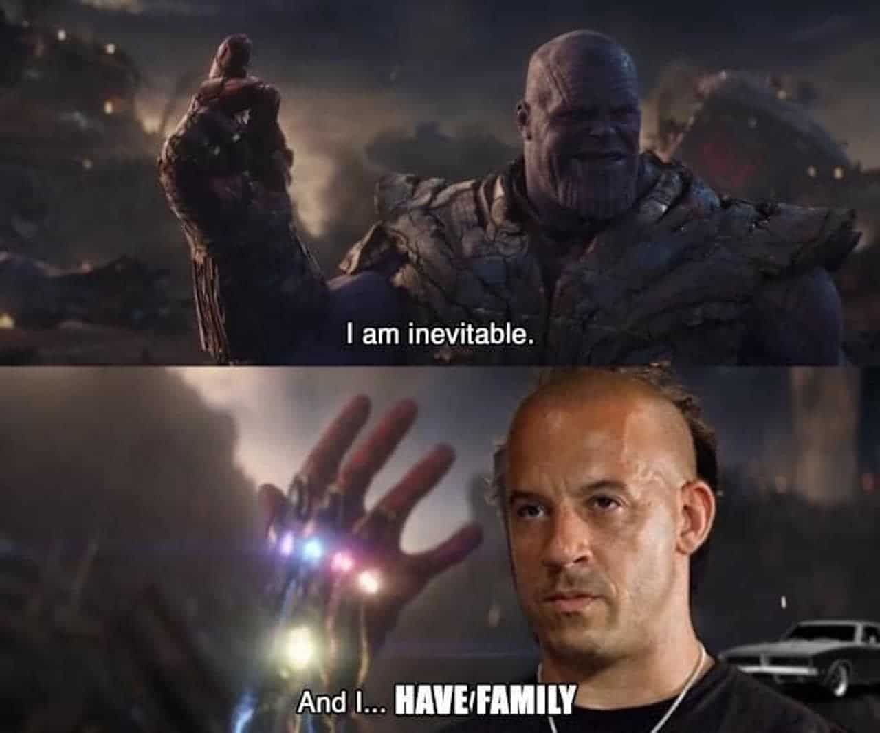 Meme de toretto y Thanos