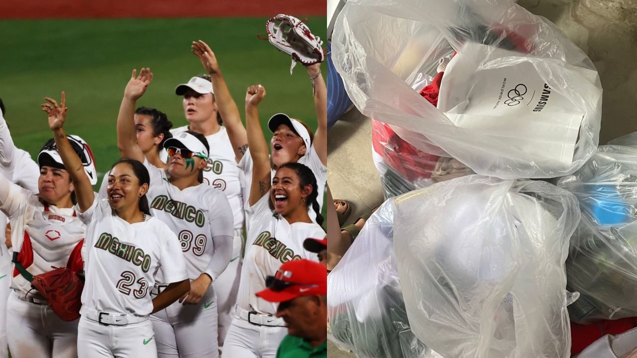 Equipo softbol tira uniformes a basura