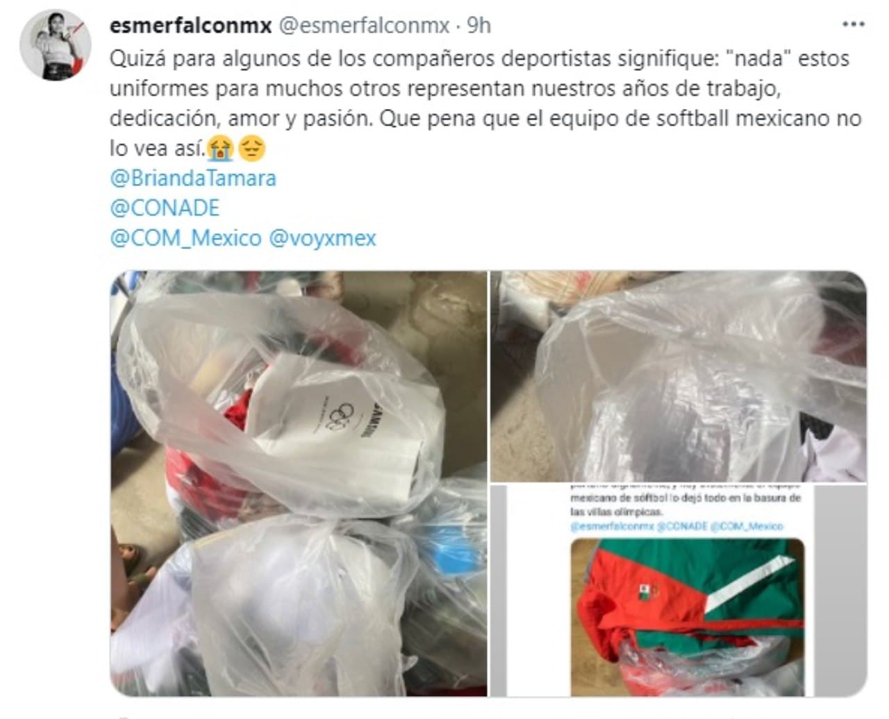Mexicanas tiran uniformes basura Tokyo 2020