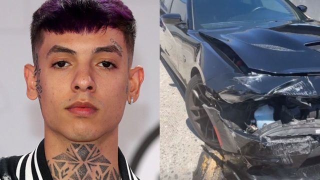 Natanael Cano sufre aparatoso accidente automovilístico