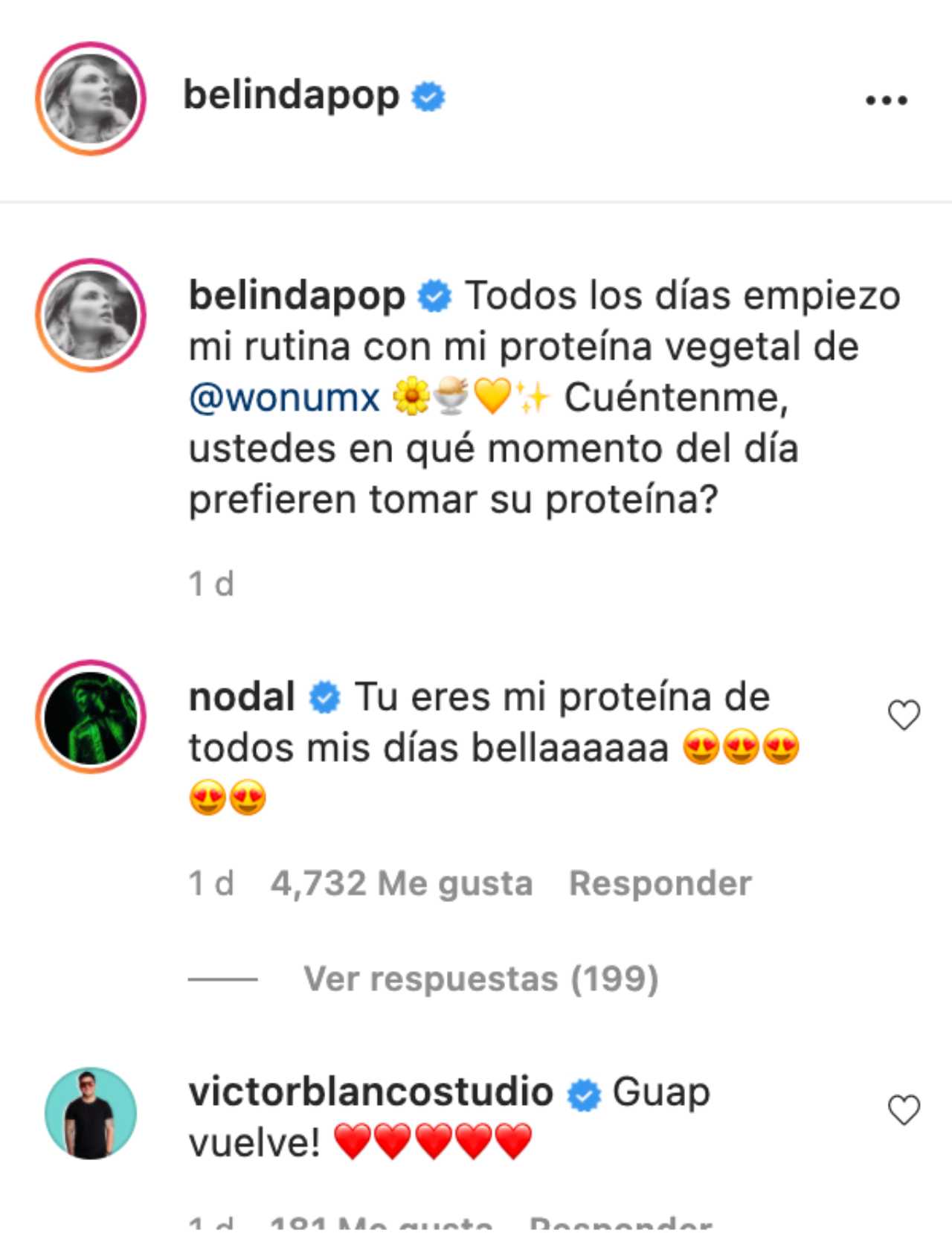 Nodal le comenta a Belinda