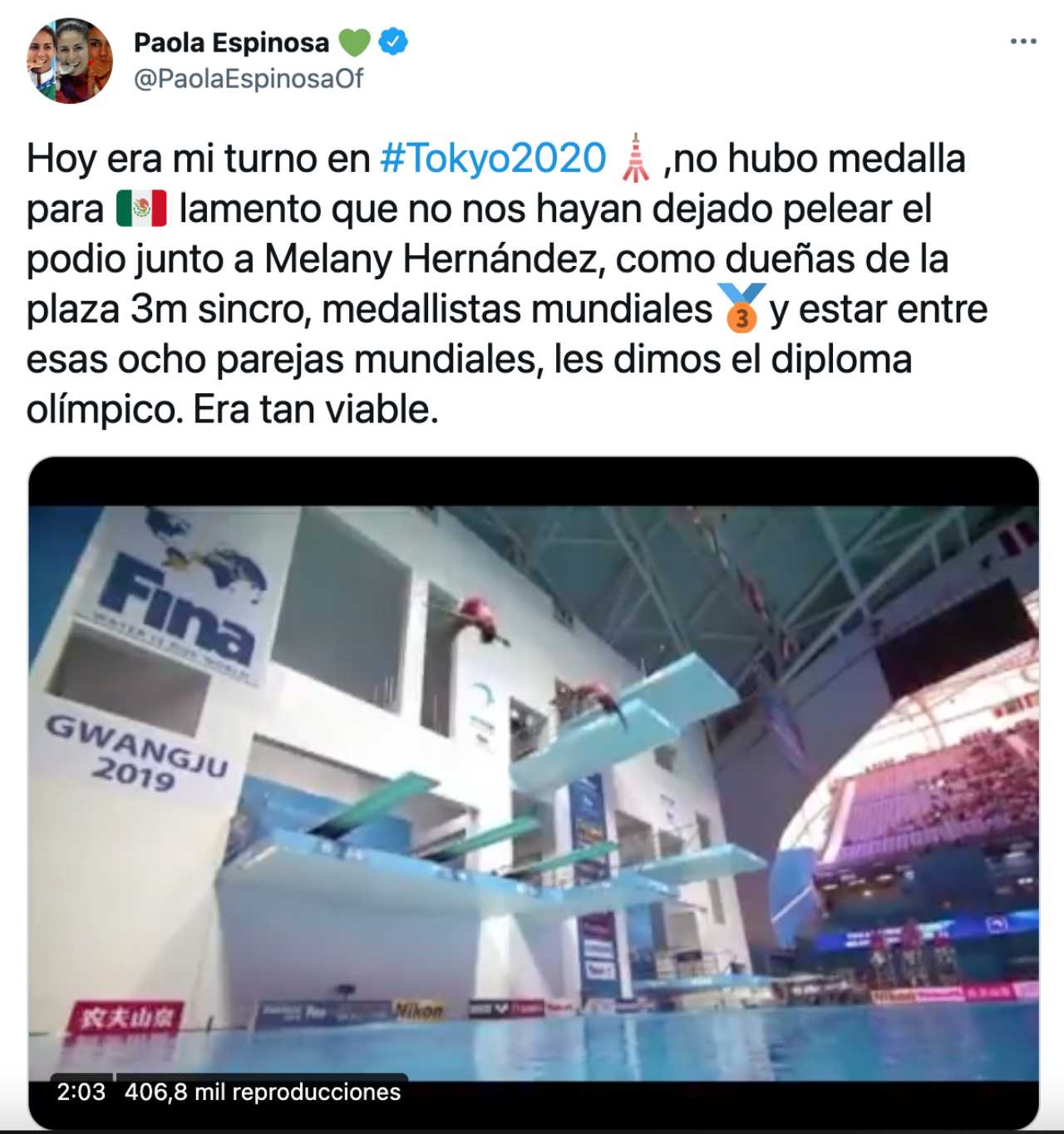 Paola Espinosa arremete contra mexicanas en Tokyo 2020