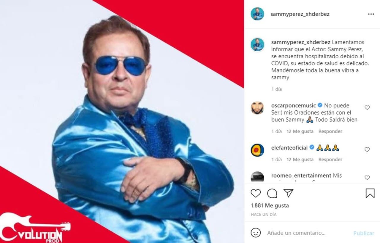 Sammy Pérez hospitalizado de emergencia por Covid