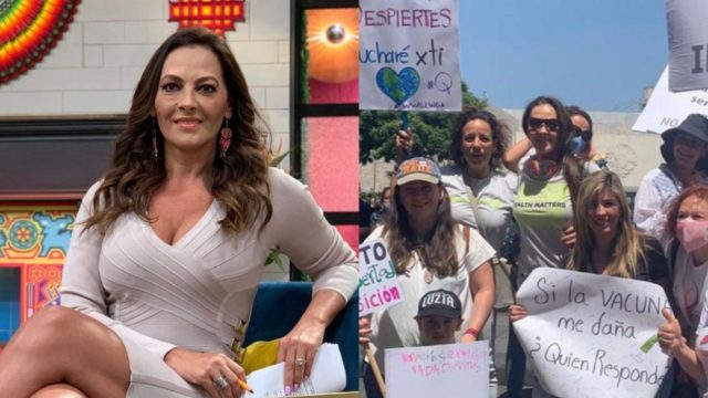 Veronica el Castillo protesta vacuna