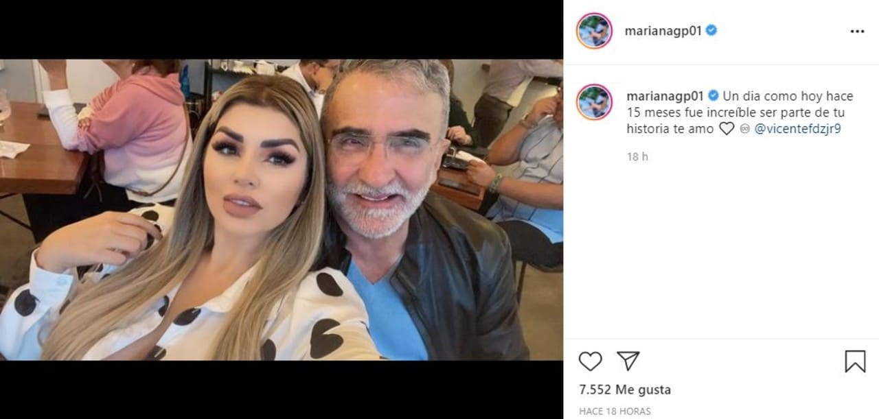 Critican a Vicente Fernández Jr por celebrar 15 meses con su novia