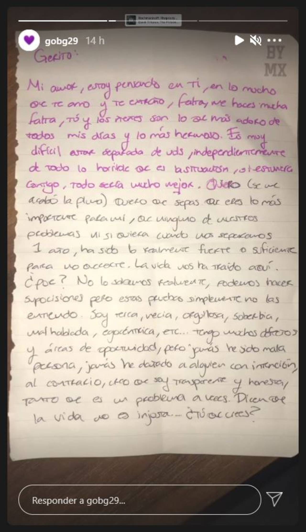 YosStop escribe carta desde la cárcel a su novio