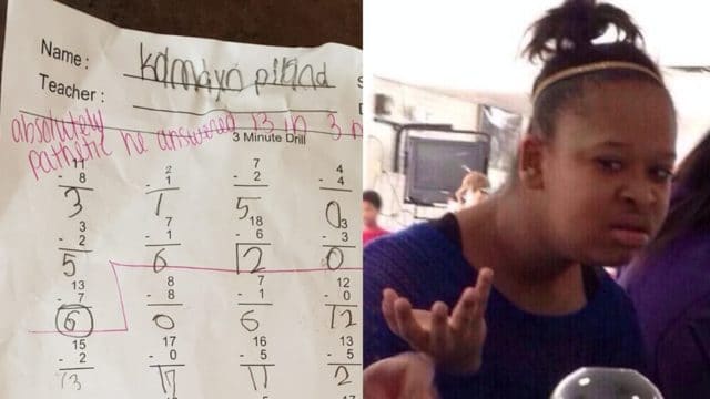 Maestra llama patetico alumno hacer restas