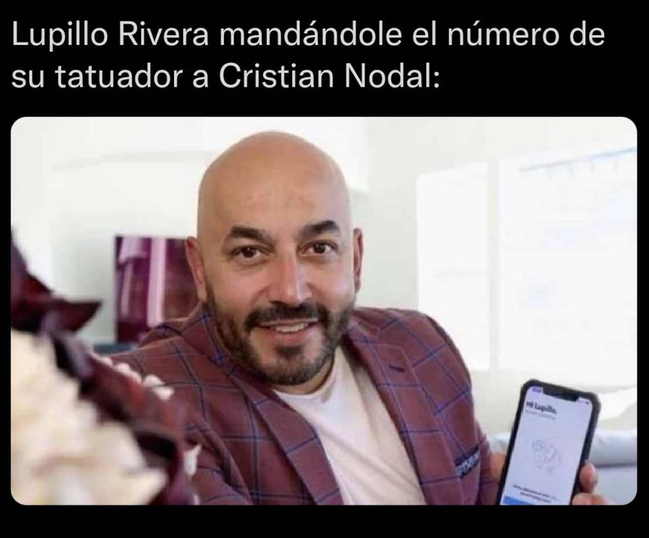 Belinda y Nodal terminaron meme Lupillo Rivera tatuaje