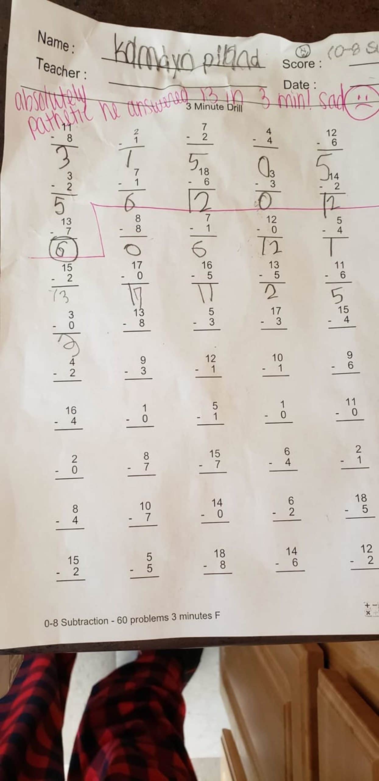 llama patetico alumno maestra restas primaria
