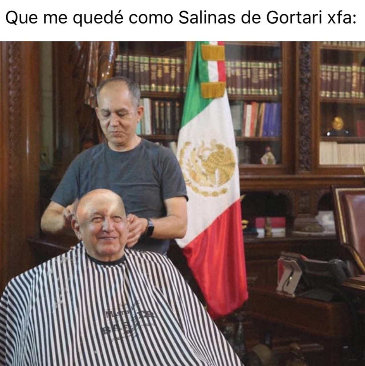 Meme del peluquero de AMLO Salinas de Gortari