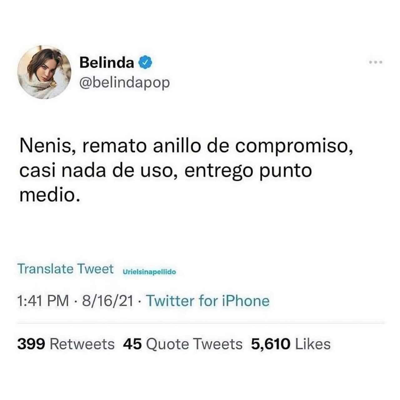 Meme de Belinda y Nodal porque terminaron