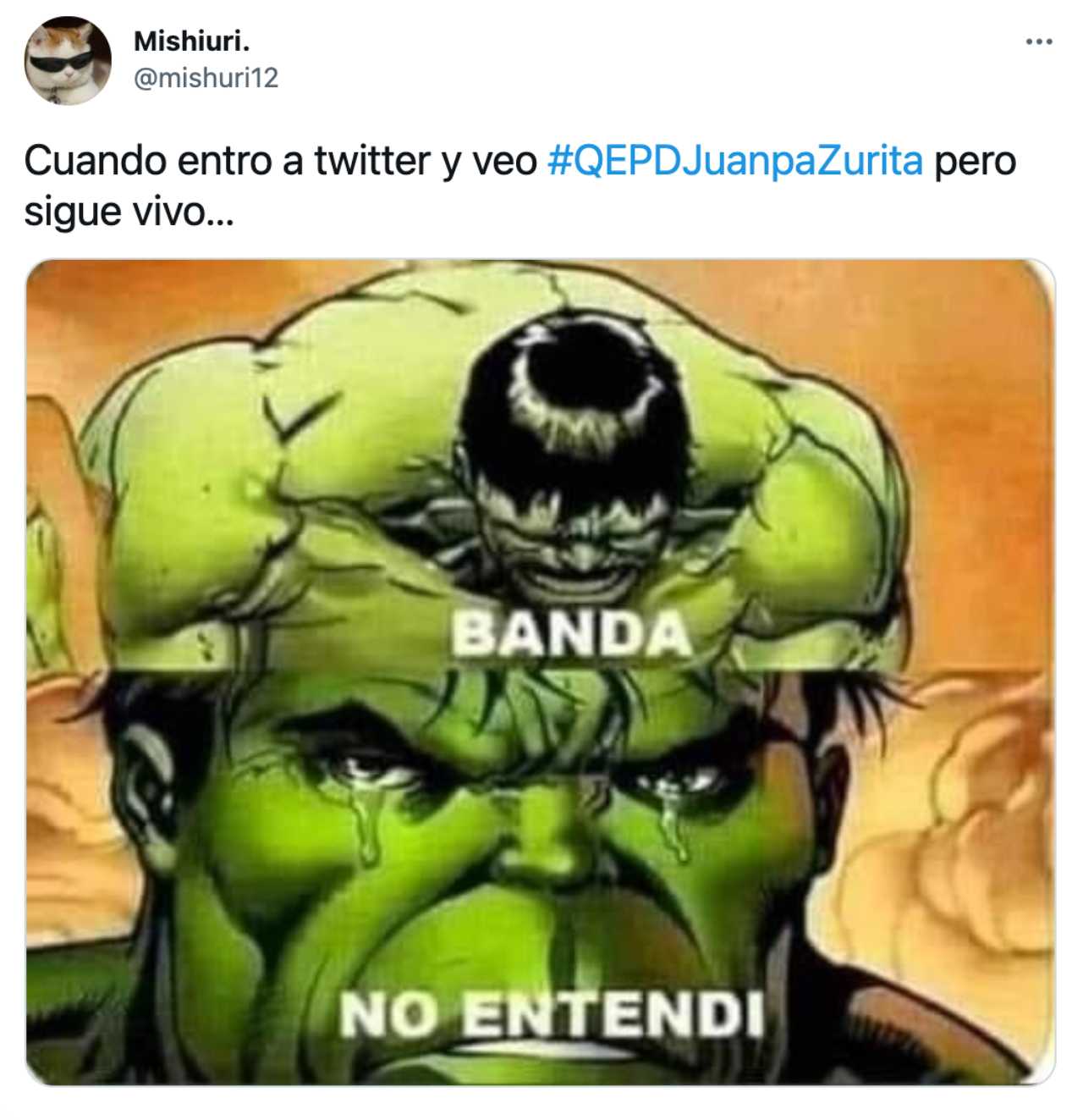 Meme de la muerte de Juanpa Zurita banda no entendí