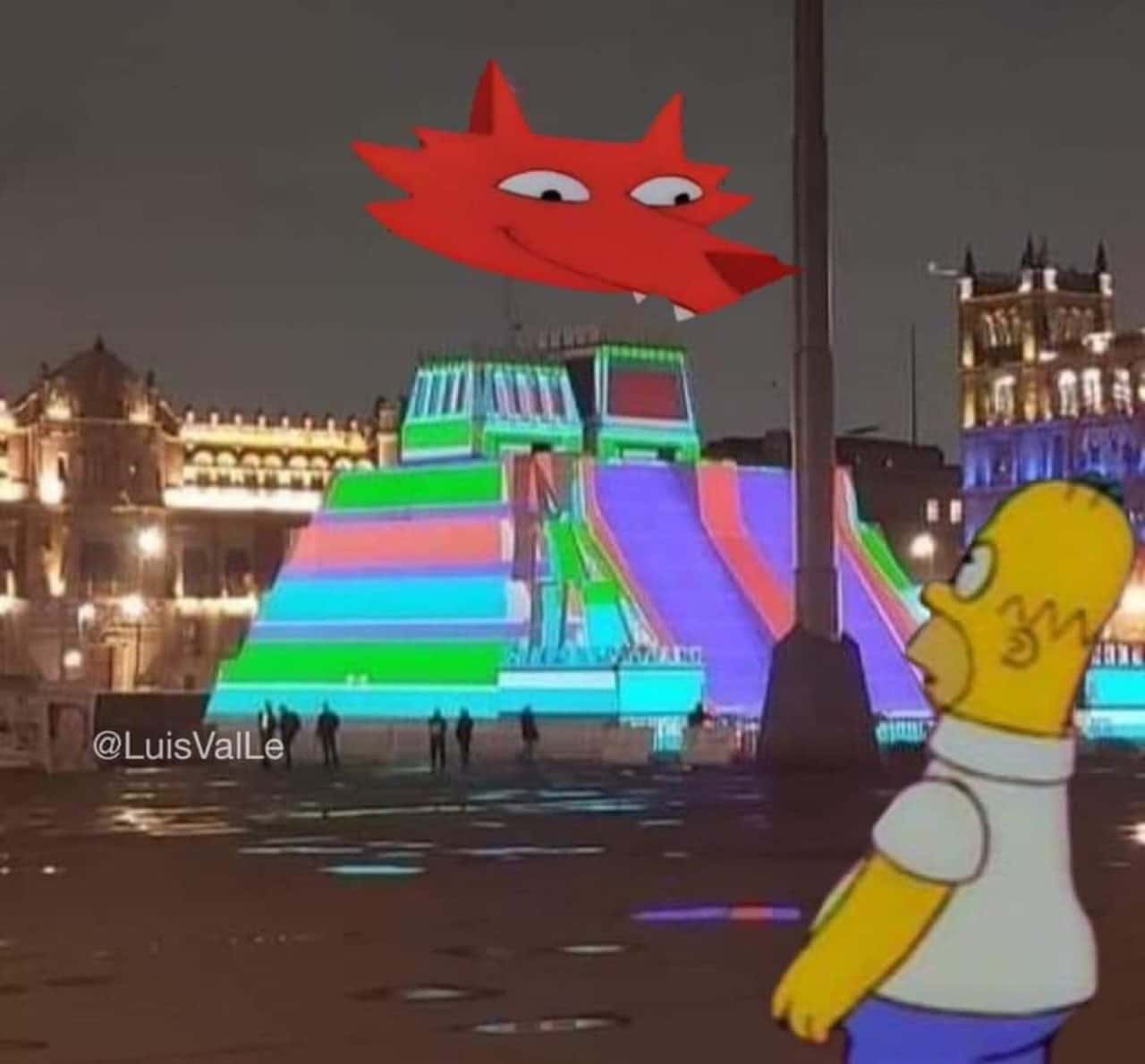 meme homero simpson templo mayor zocalo