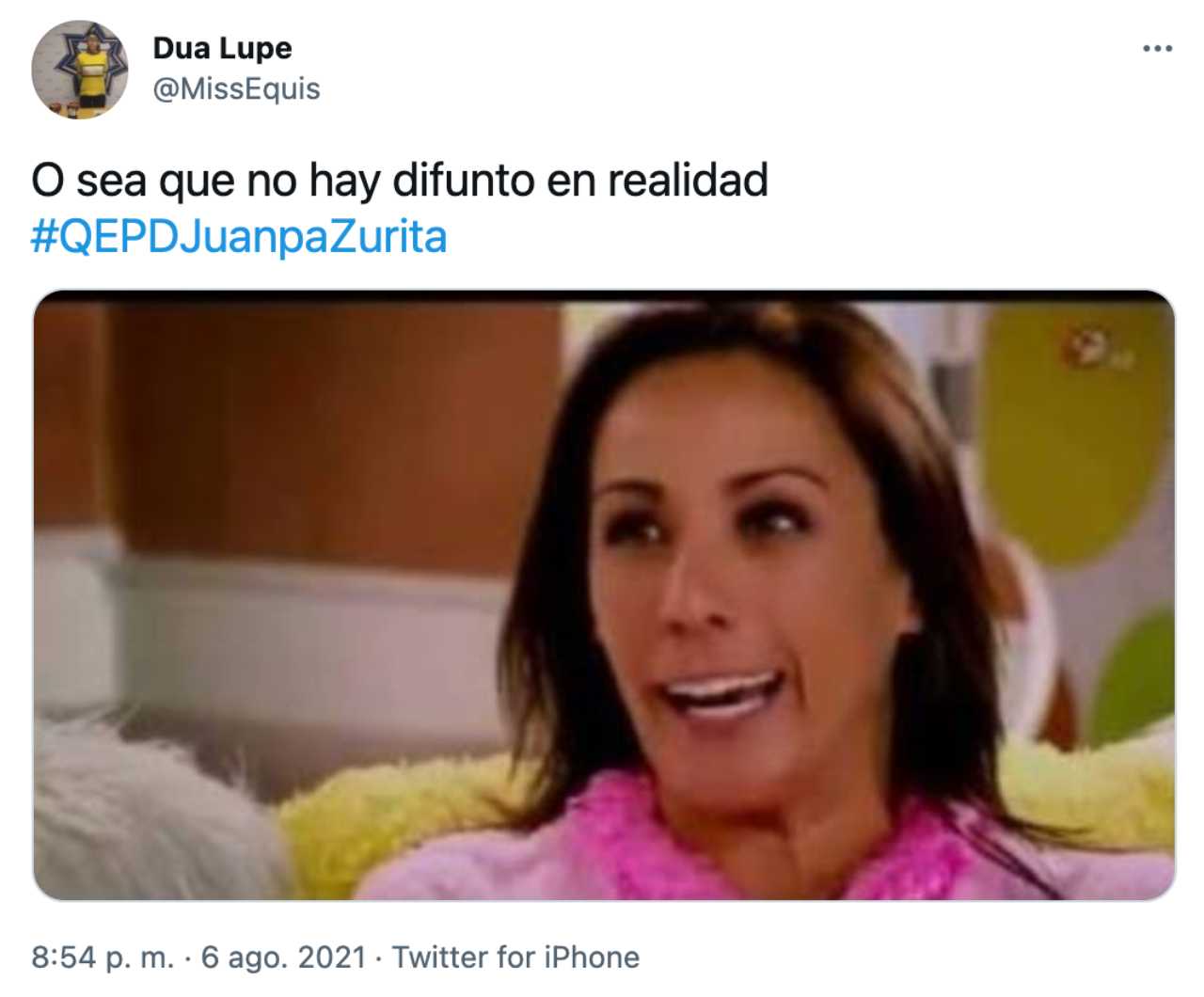 Meme de la muerte de Juanpa Zurita en Twitter