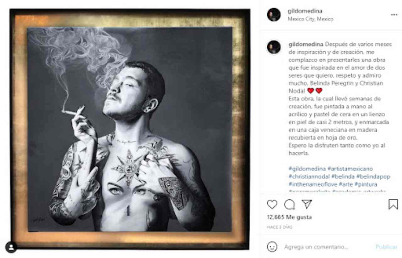 Belinda le dio una pintura a Christian Nodal