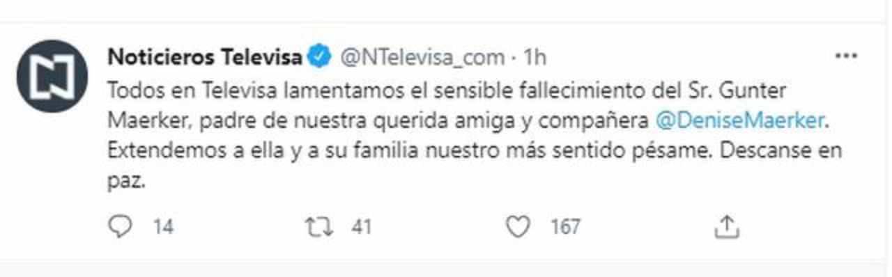 Tweet de Noticieros Televisa