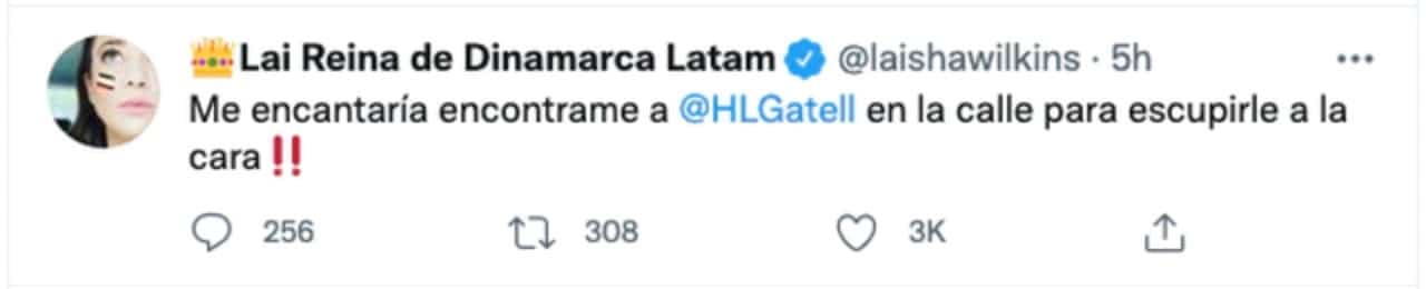 Tweet Laisha Wilkins contra Lopez Gatell