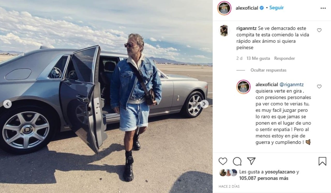 Alejandro Fernández responde criticas rostro deteriorado