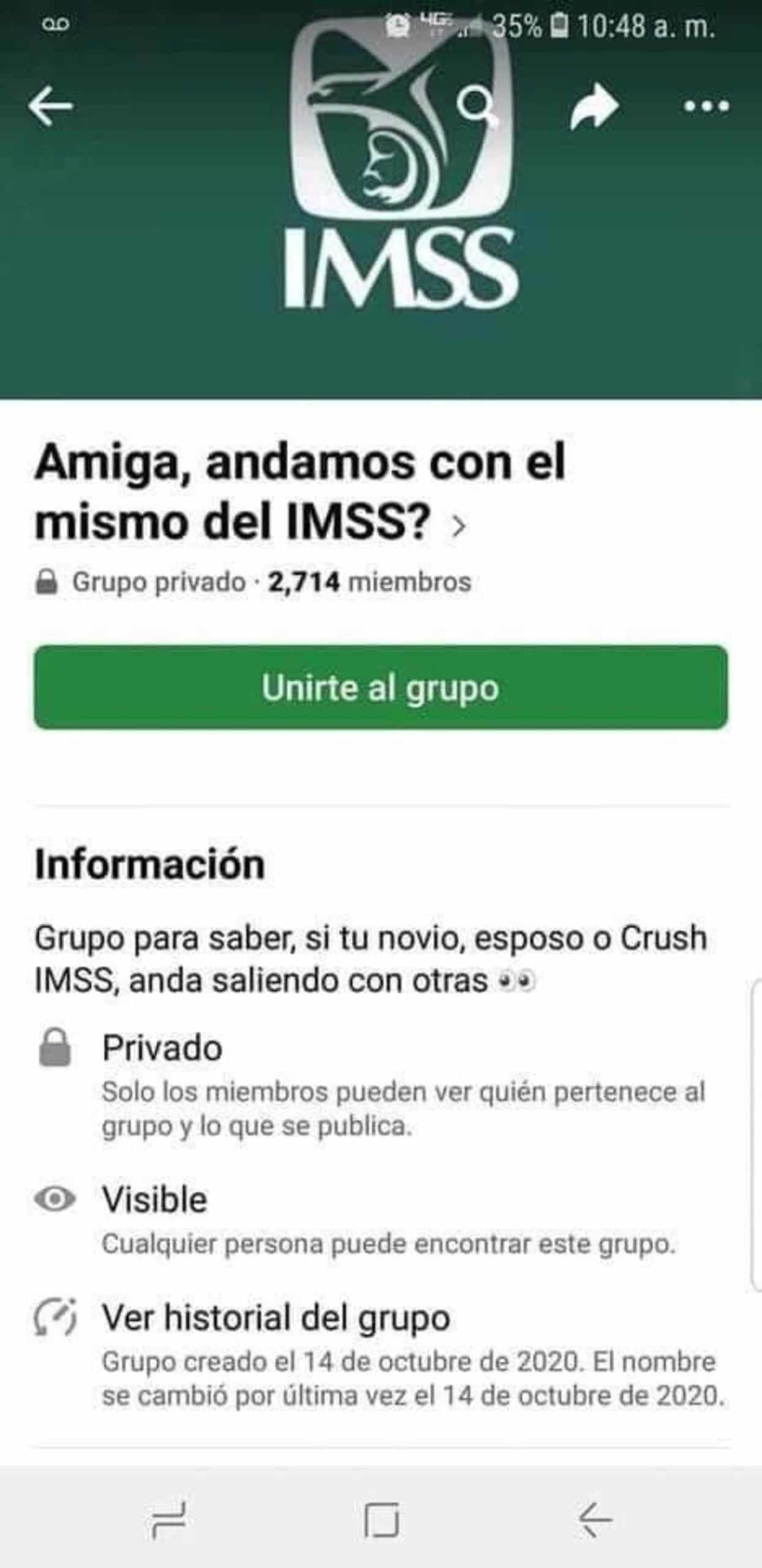 Grupo exponer infieles IMSS Facebook mujeres