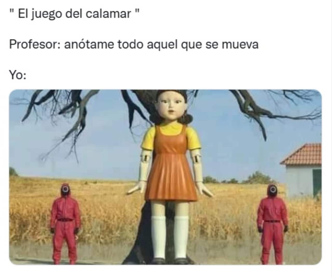 el juego del calamar muneca meme