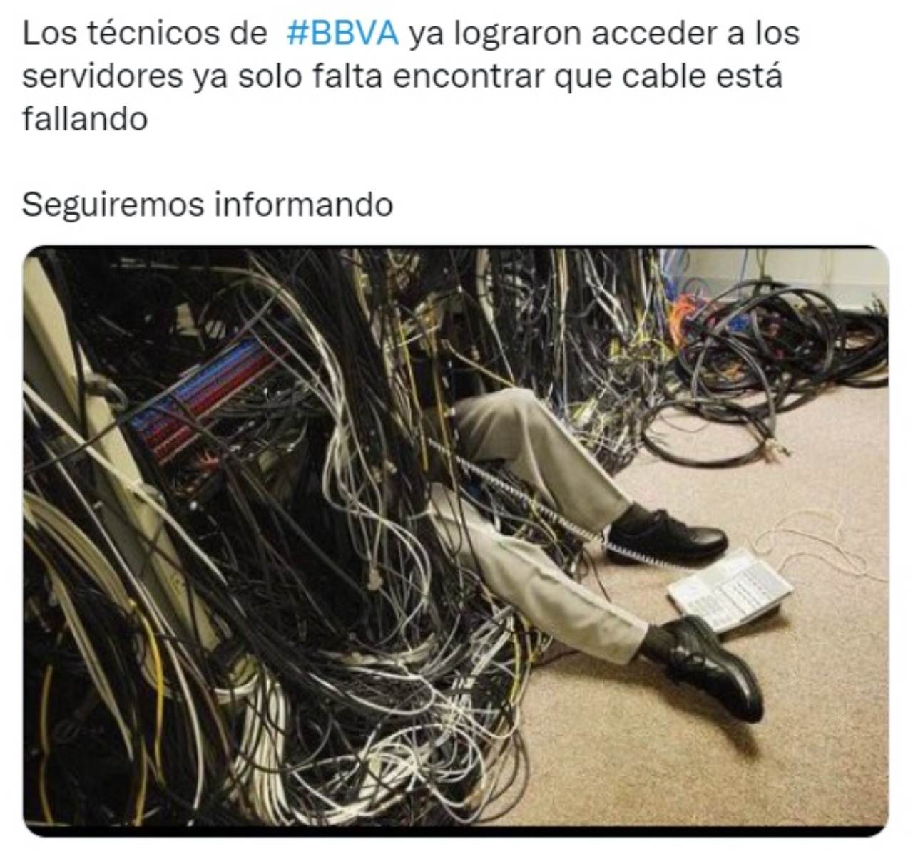 meme bbva encontrar cable esta fallando