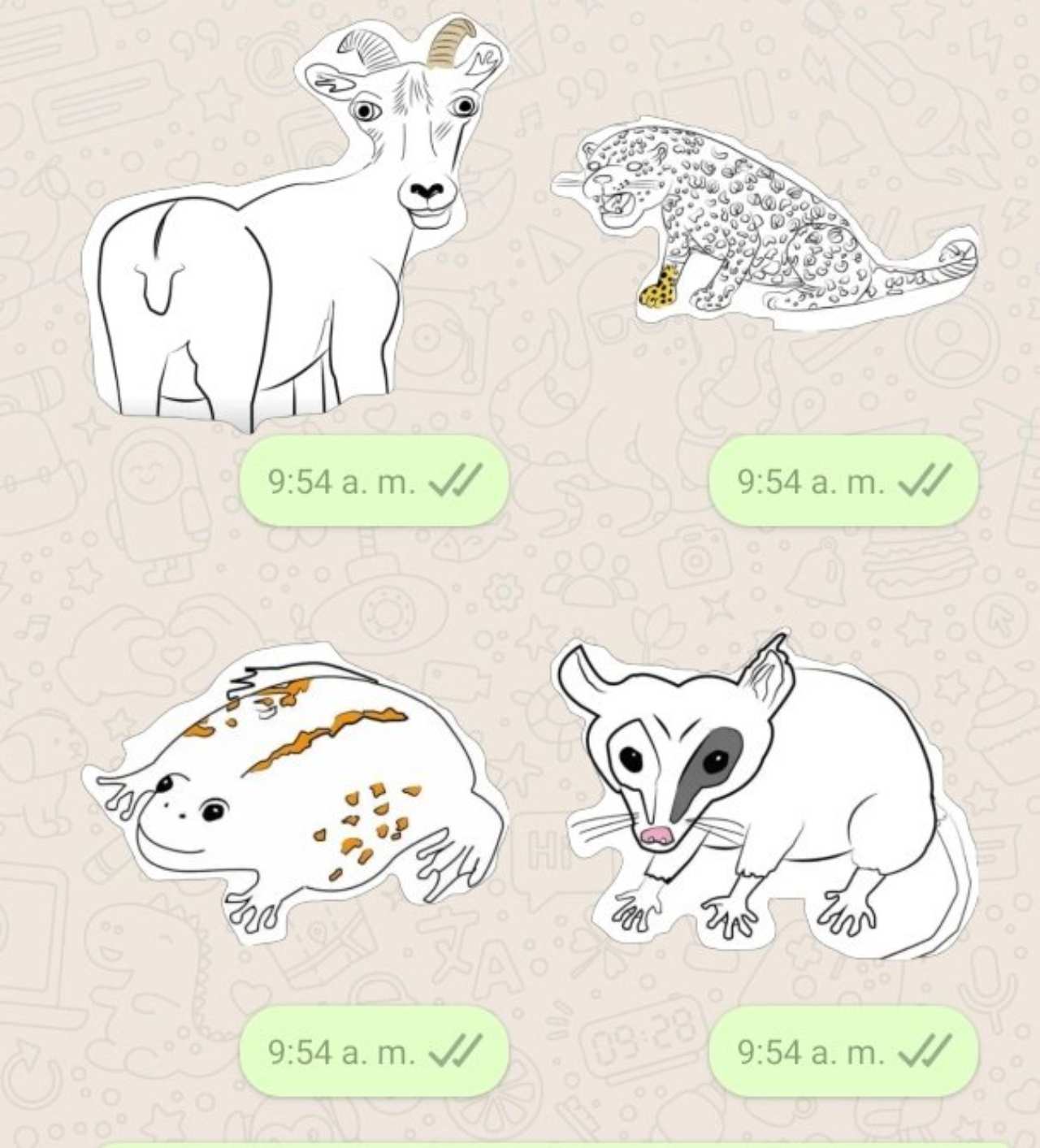 stickers animales cricosos PROFEPA