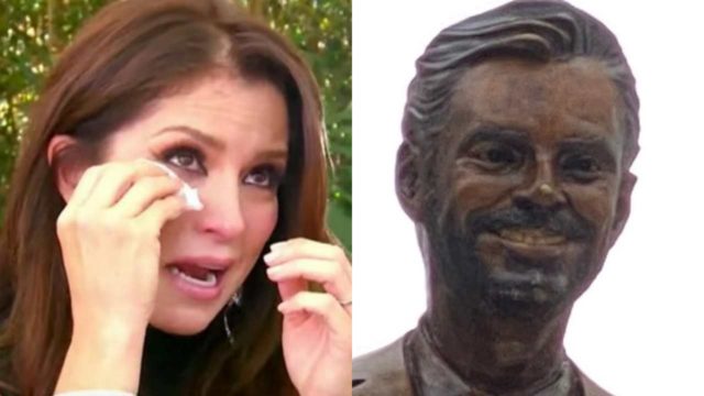 Alessandra Rosaldo se quiebra por acto vandálico contra estatua de Eugenio Derbez