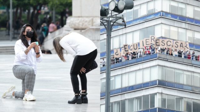 pide matrimonio desde Torre Latinoamericana amor