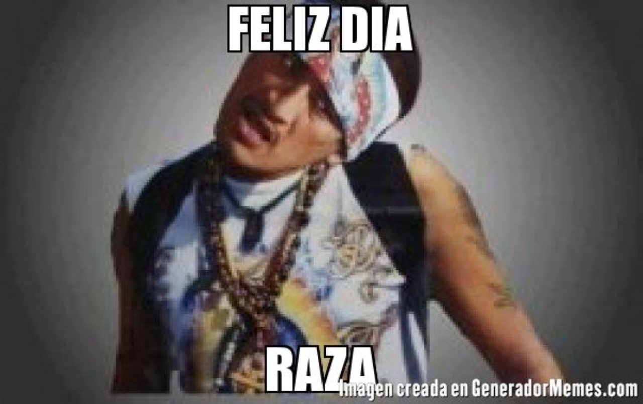 meme feliz dia de la raza