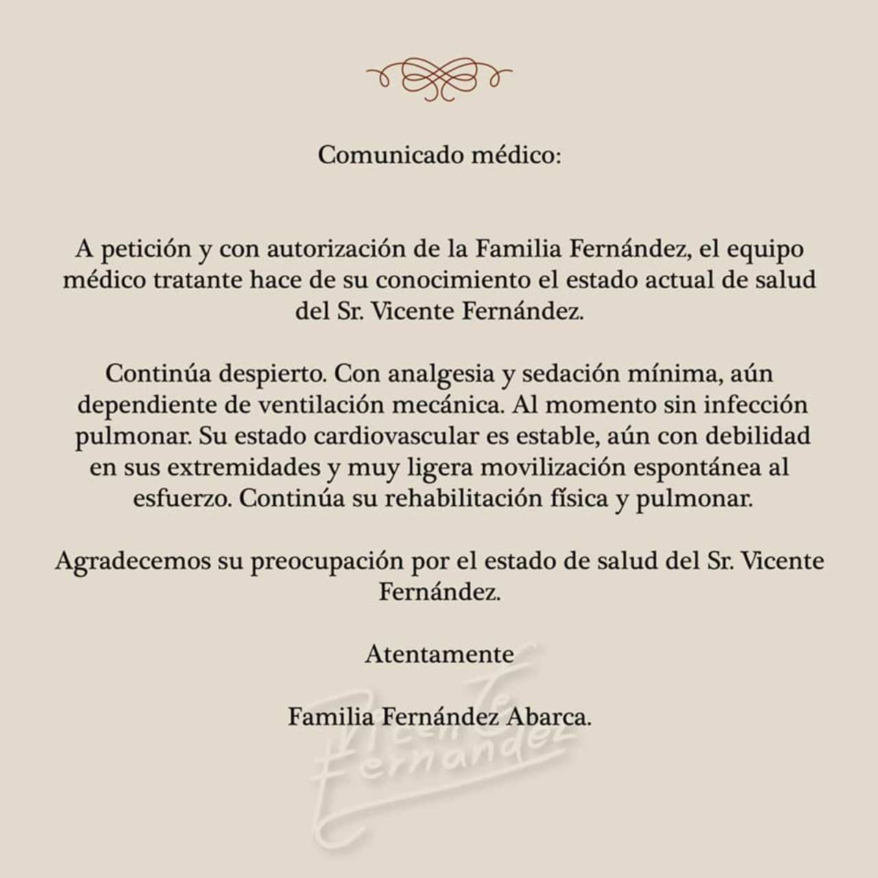 salud vicente fernandez