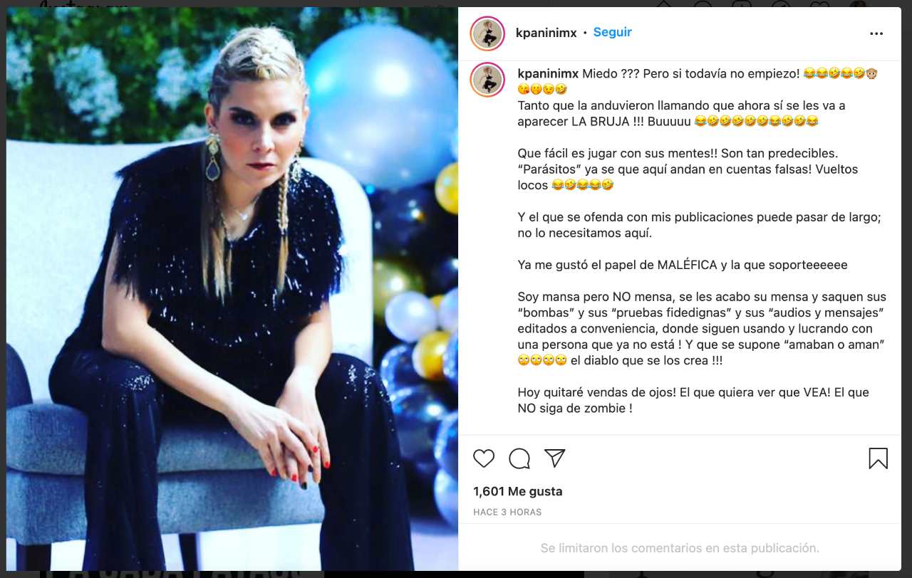 Karla Panini llama vividores y parásitos familia Karla Luna