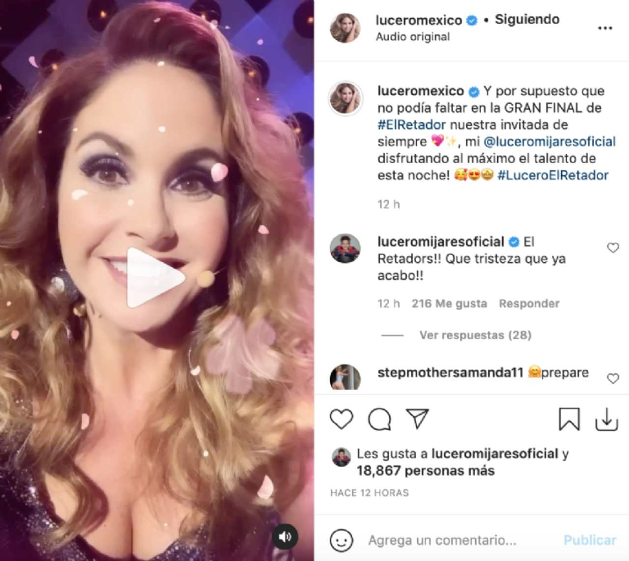 Lucero Mijares se despide de 'El Retador'