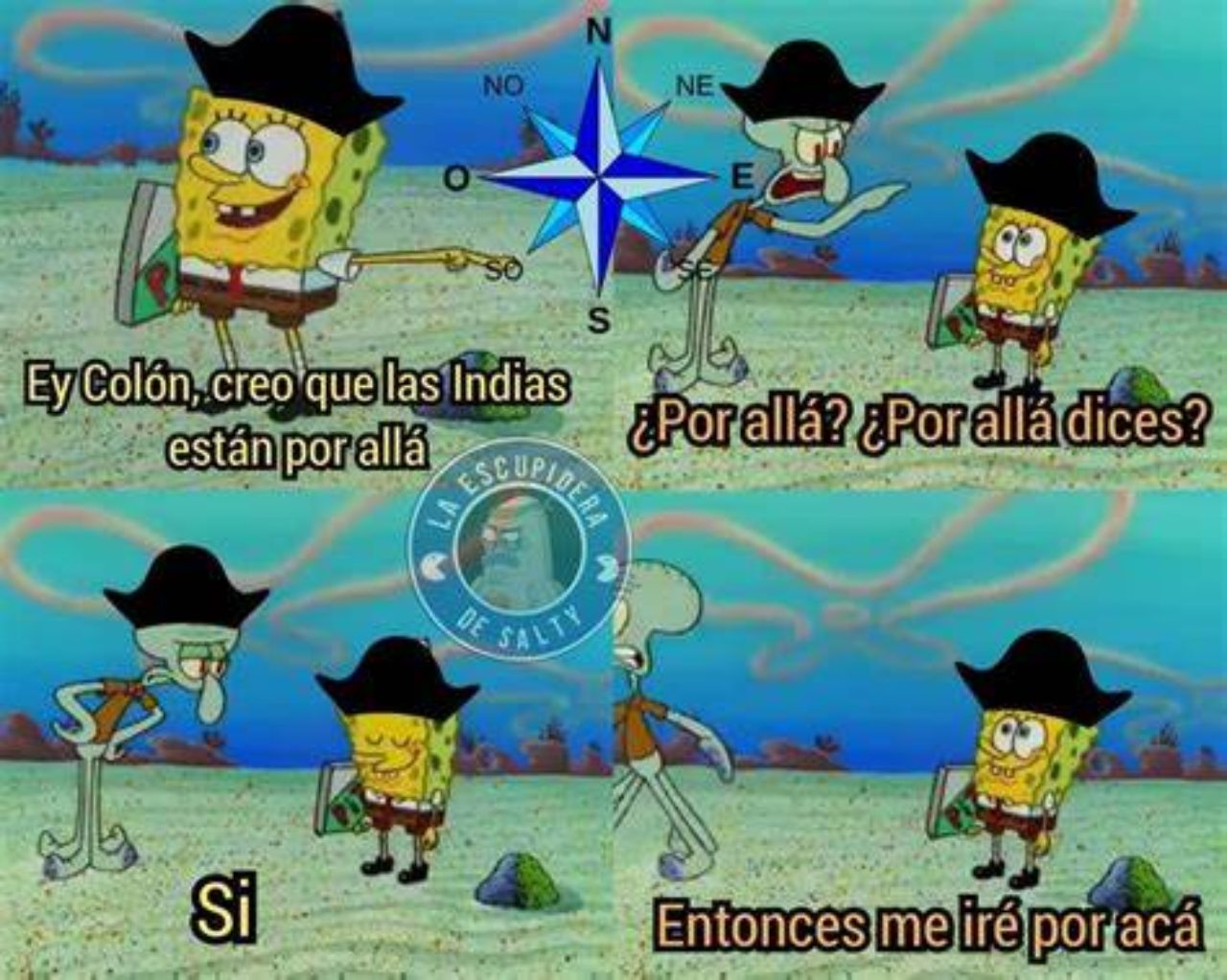 memes dia de la raza bob esponja
