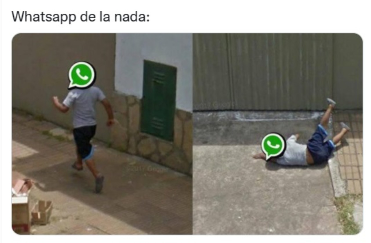 meme descripcion grafica caida whatsapp