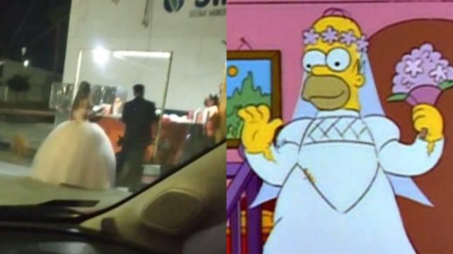 Pareja de recién casados celebra en puesto de tacos y... les sobra amor