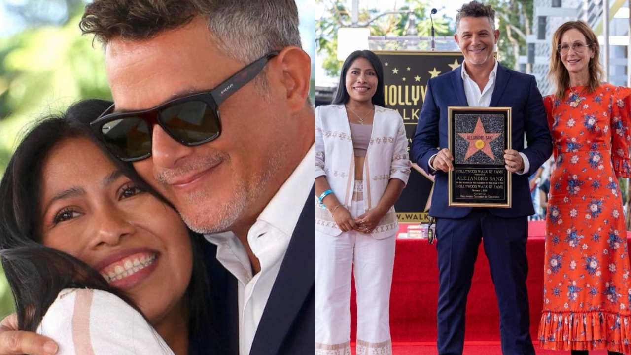 Yalitza Aparicio llega al Paseo de la Fama en Hollywood junto a Alejandro Sanz