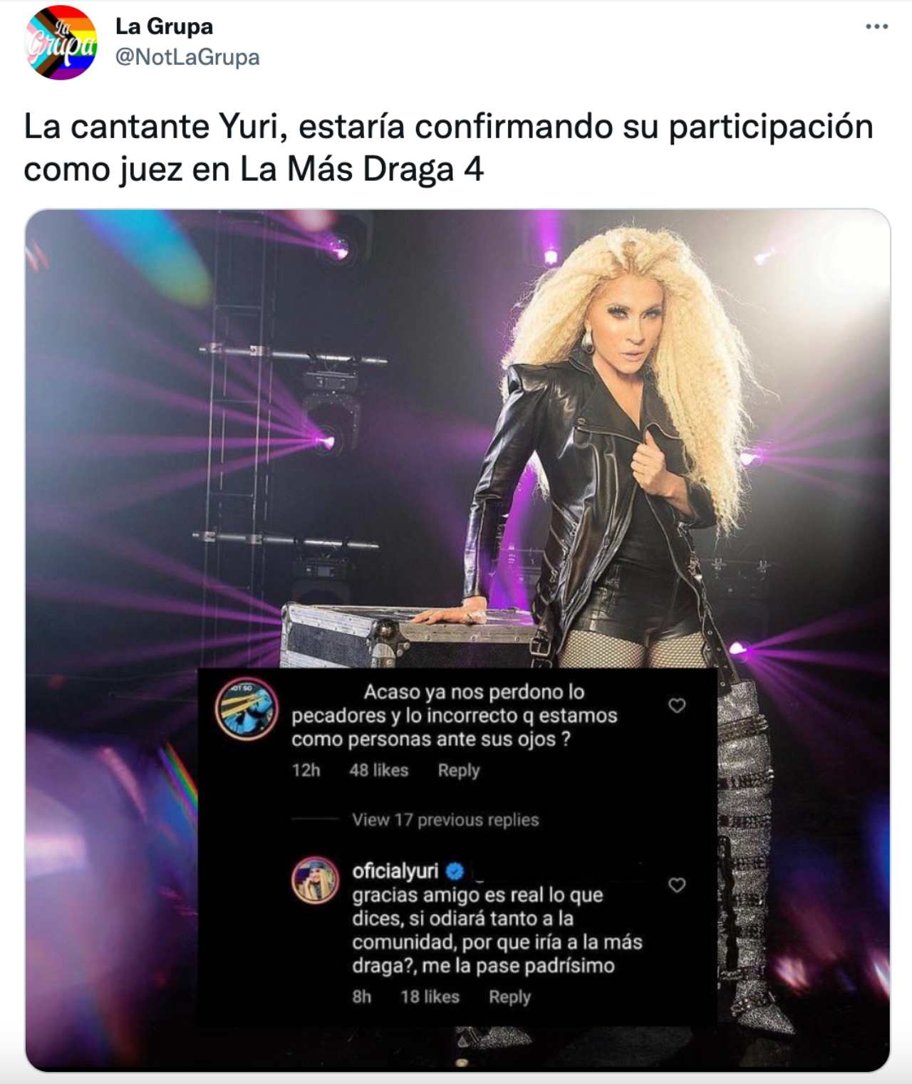Yuri estaría en La más draga
