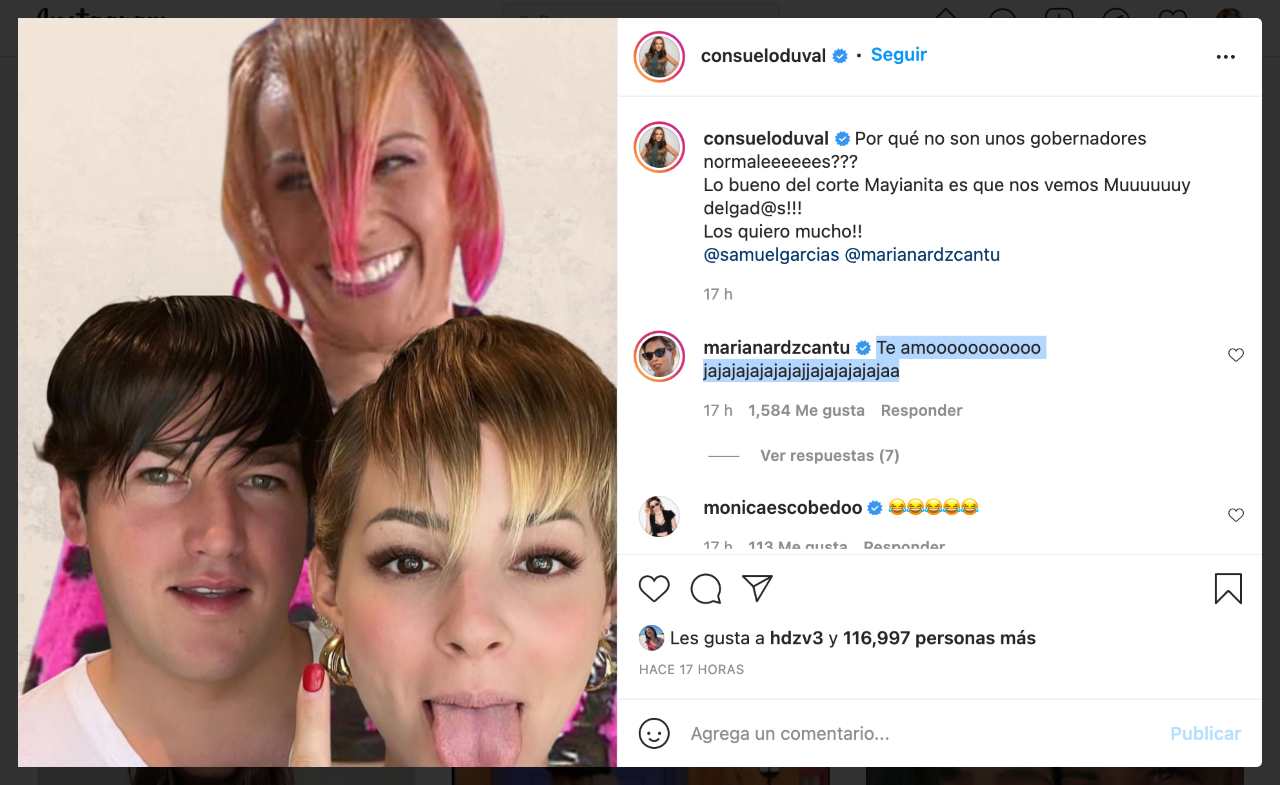 Consuelo Duval se burla de Mariana Rodríguez y Samuel García