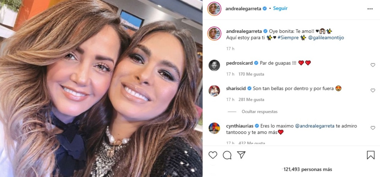 Anrdea Legarreta palabras amistad Galilea Montijo