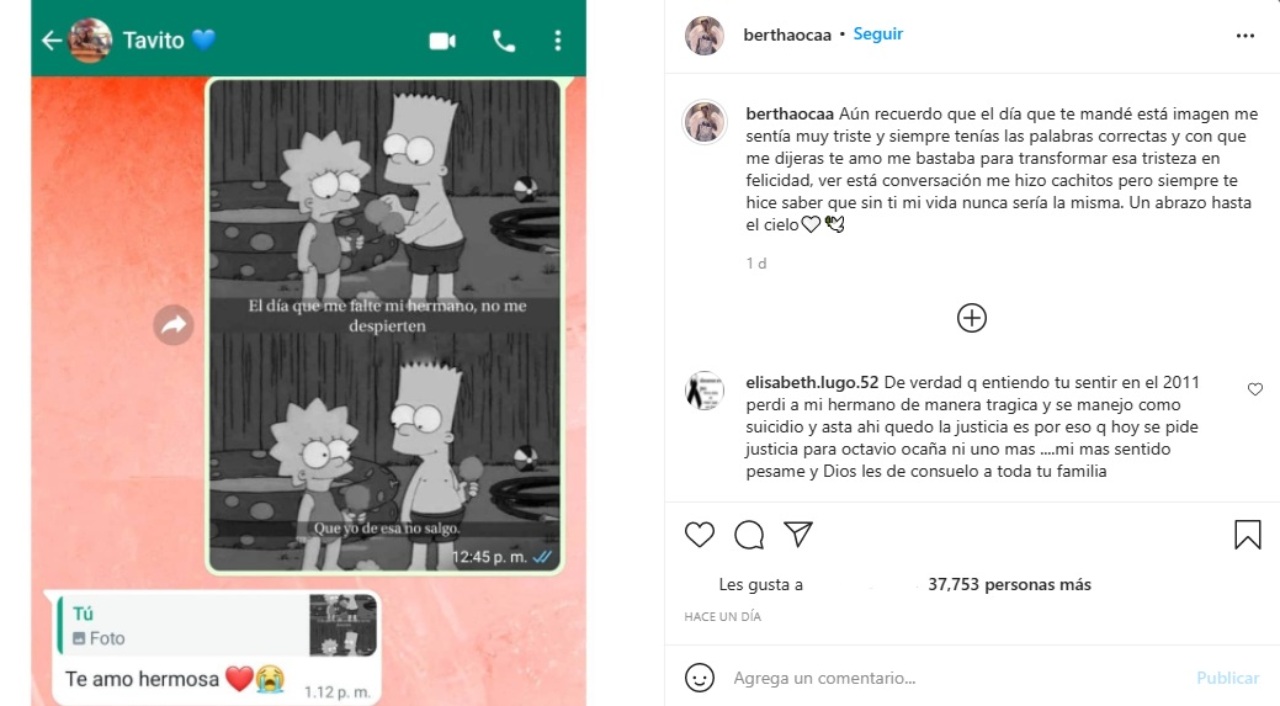 Hermana Octavio Ocana ultima conversacion el
